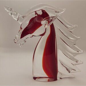 Beautiful Nason & Moretti Murano Italy Art Glass Unicorn Sculpture